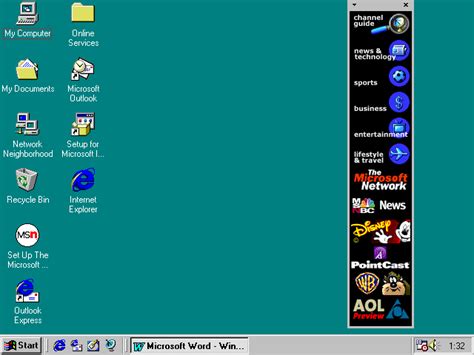 windows 98 channel bar